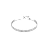Matrix Tennis choker, Round cut, White, Rhodium plated